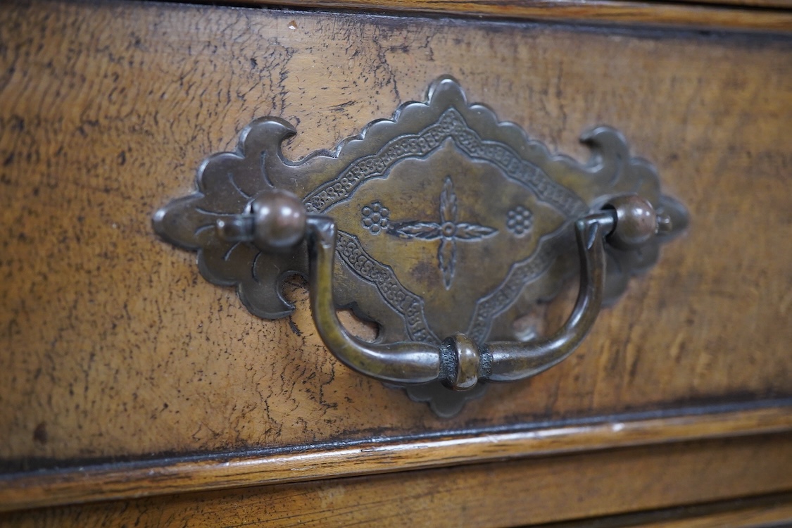 An early 20th century miniature walnut four drawer chest, 67cm